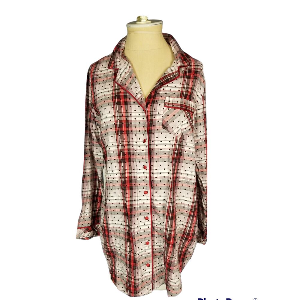 Victoria's Secret Nightgown. Plaid with micro-dots. Size Small